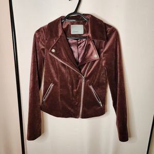 Velour Dark Red / Brown Vero Moda Jacket /Motor Jacket
